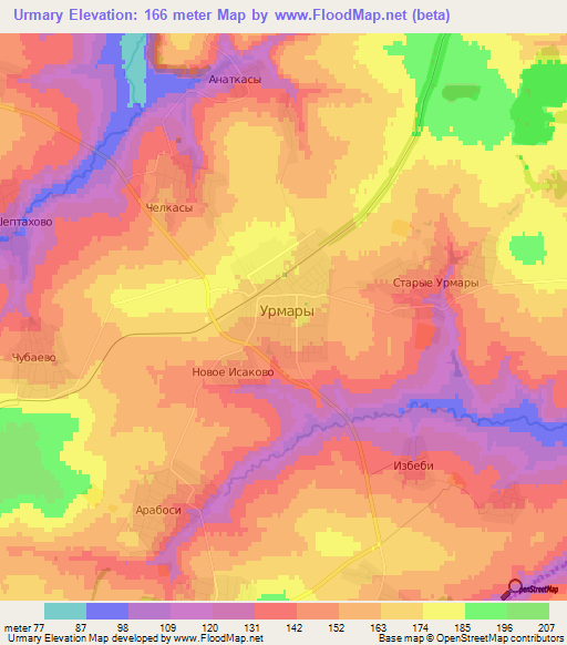 Urmary,Russia Elevation Map