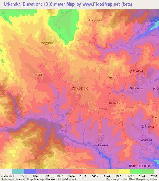 Urkarakh,Russia Elevation Map