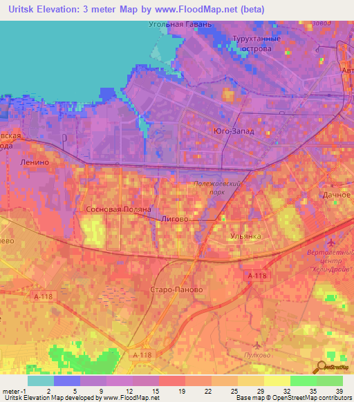 Uritsk,Russia Elevation Map