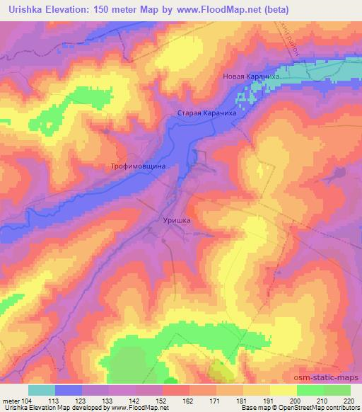 Urishka,Russia Elevation Map