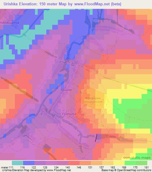 Urishka,Russia Elevation Map