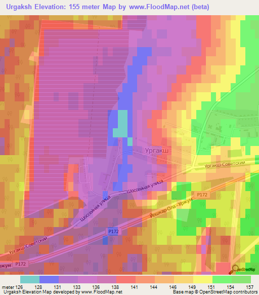Urgaksh,Russia Elevation Map