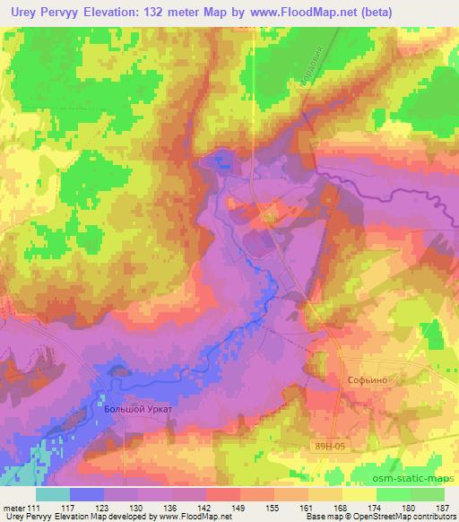 Urey Pervyy,Russia Elevation Map