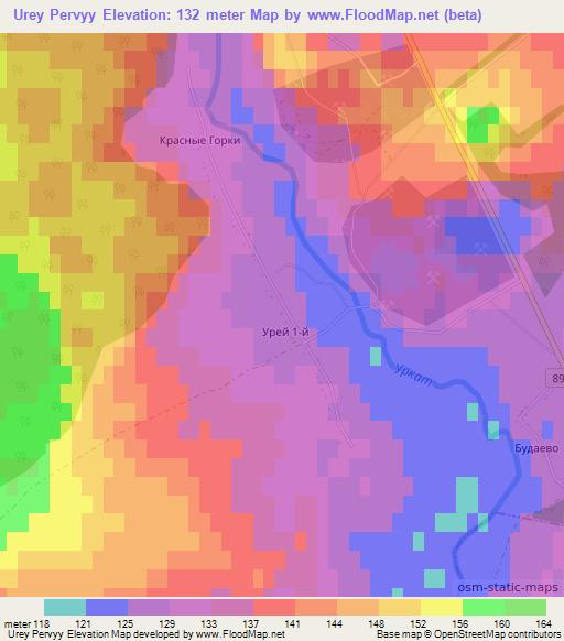 Urey Pervyy,Russia Elevation Map