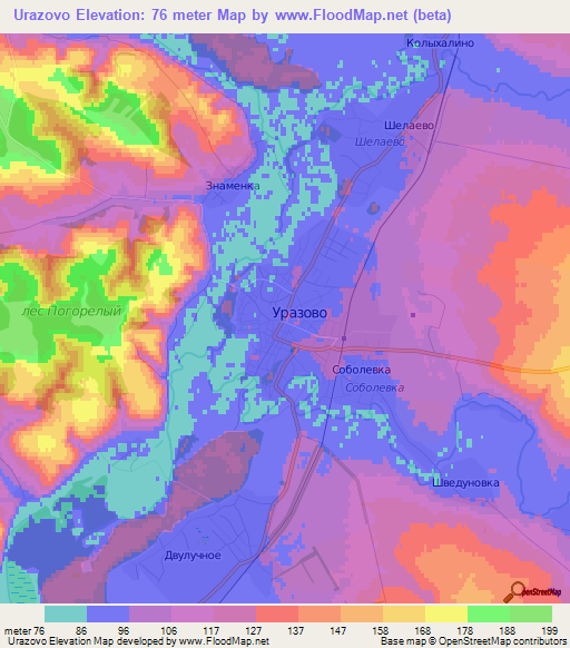 Urazovo,Russia Elevation Map