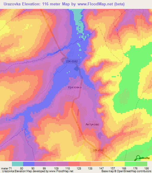 Urazovka,Russia Elevation Map