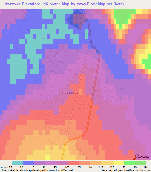 Urazovka,Russia Elevation Map