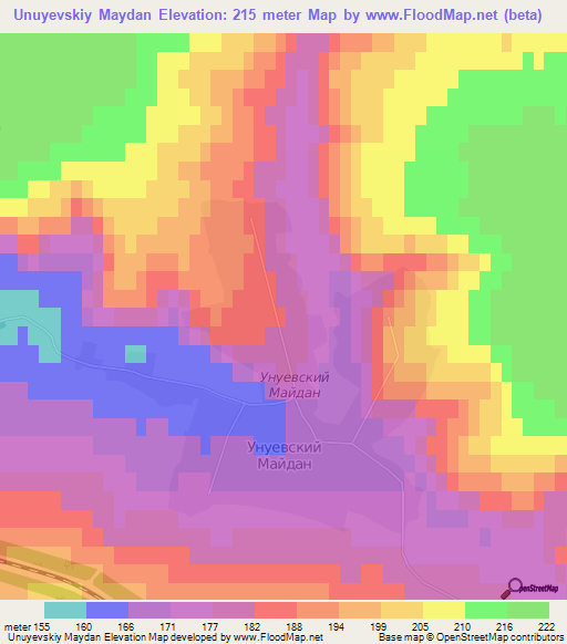 Unuyevskiy Maydan,Russia Elevation Map