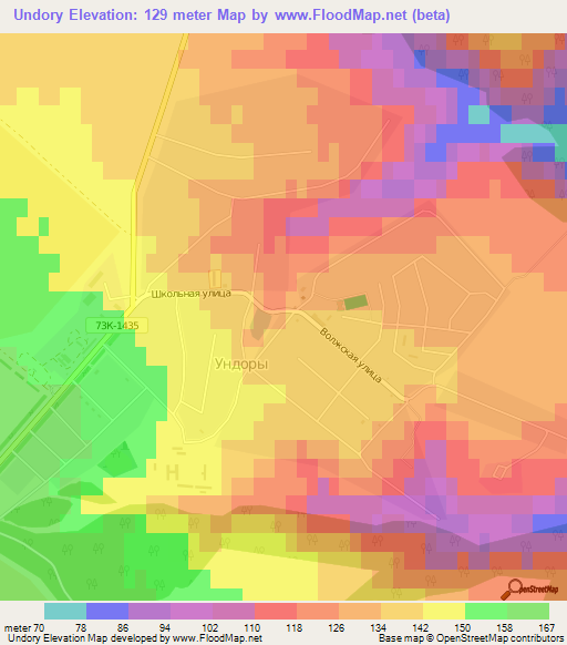 Undory,Russia Elevation Map