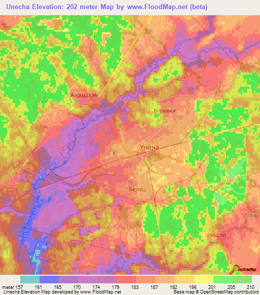 Unecha,Russia Elevation Map