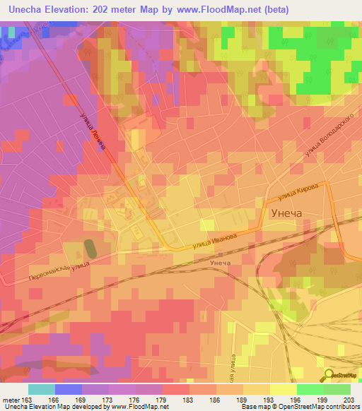 Unecha,Russia Elevation Map