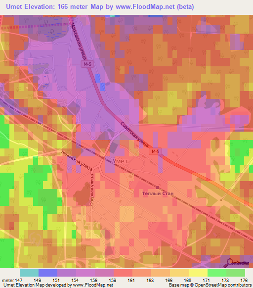 Umet,Russia Elevation Map