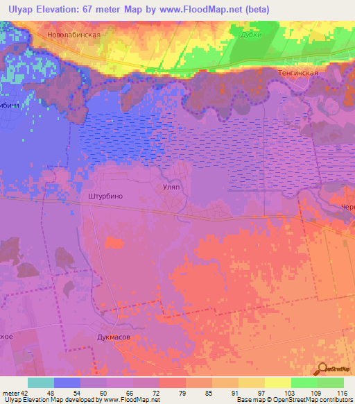 Ulyap,Russia Elevation Map