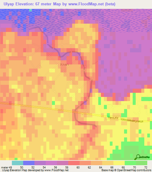 Ulyap,Russia Elevation Map