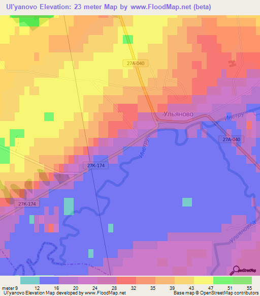 Ul'yanovo,Russia Elevation Map