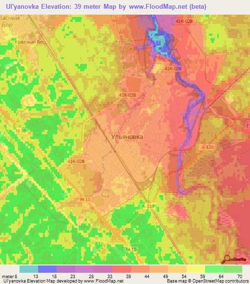 Ul'yanovka,Russia Elevation Map