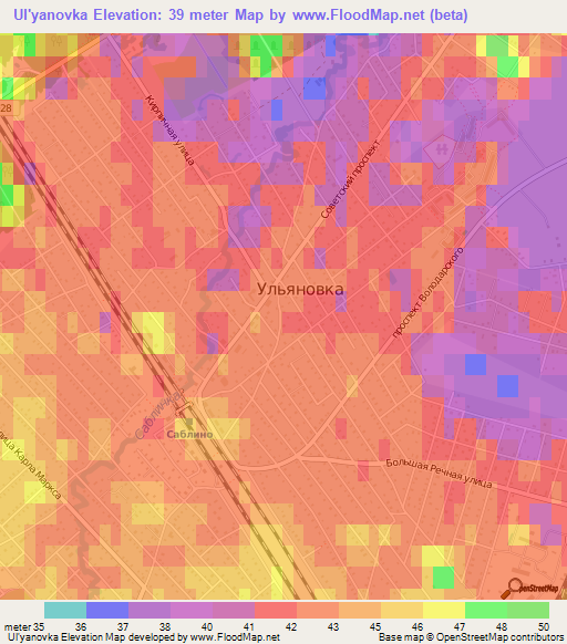 Ul'yanovka,Russia Elevation Map