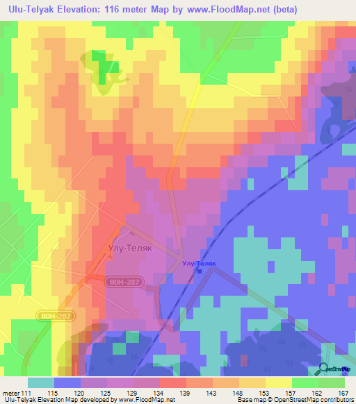 Ulu-Telyak,Russia Elevation Map