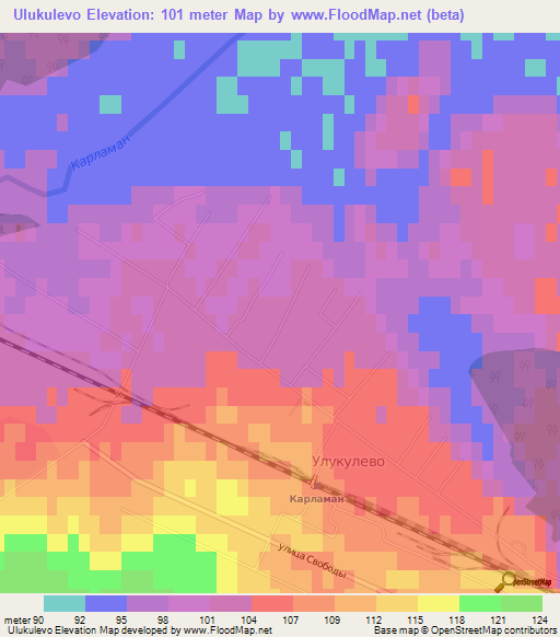 Ulukulevo,Russia Elevation Map