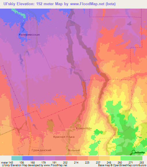 Ul'skiy,Russia Elevation Map