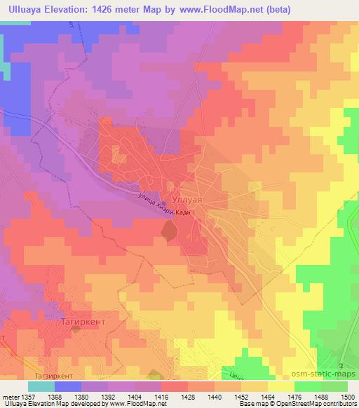 Ulluaya,Russia Elevation Map