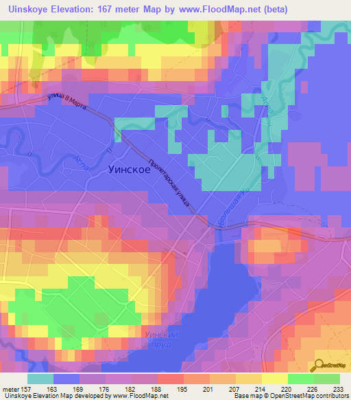 Uinskoye,Russia Elevation Map