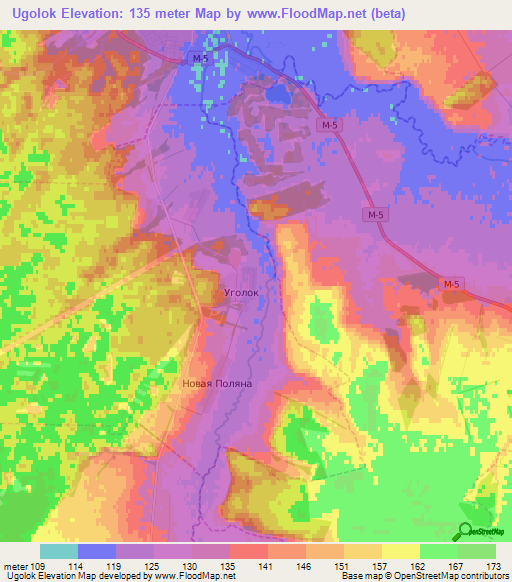 Ugolok,Russia Elevation Map