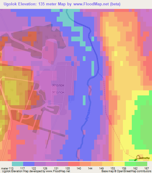 Ugolok,Russia Elevation Map