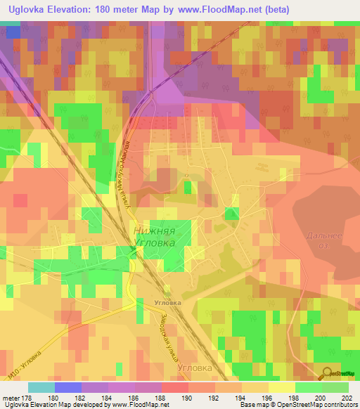 Uglovka,Russia Elevation Map