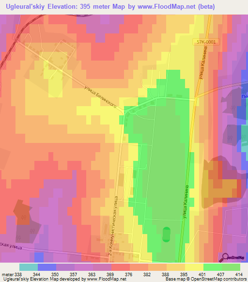 Ugleural'skiy,Russia Elevation Map