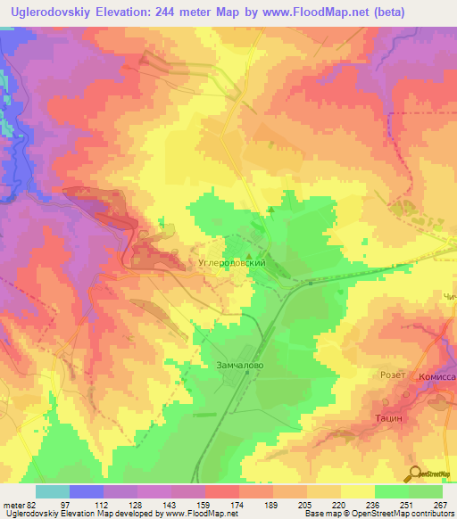 Uglerodovskiy,Russia Elevation Map