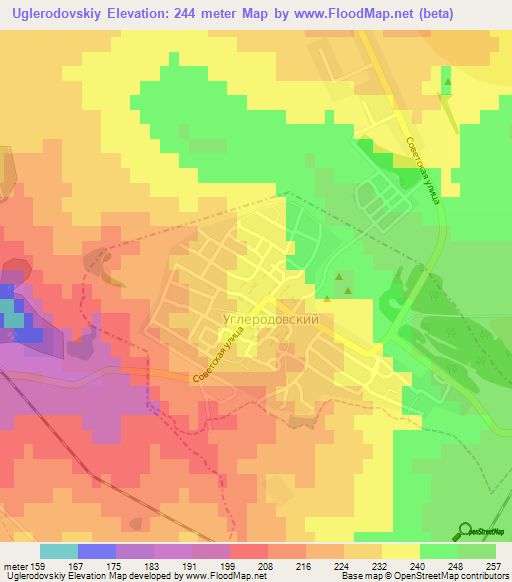 Uglerodovskiy,Russia Elevation Map