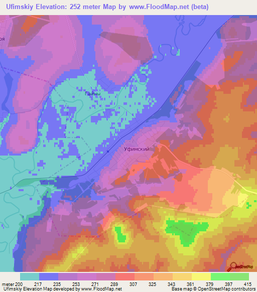 Ufimskiy,Russia Elevation Map