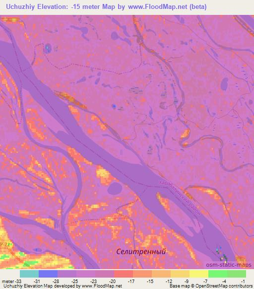 Uchuzhiy,Russia Elevation Map