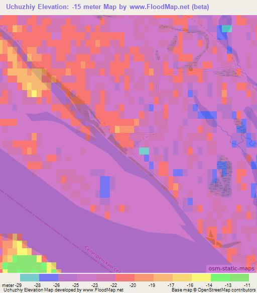 Uchuzhiy,Russia Elevation Map