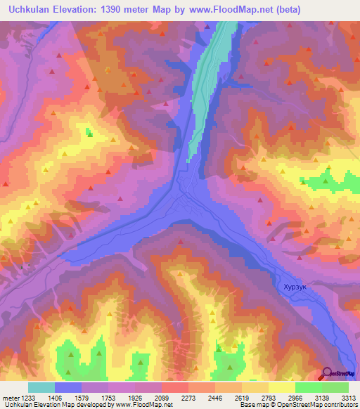 Uchkulan,Russia Elevation Map