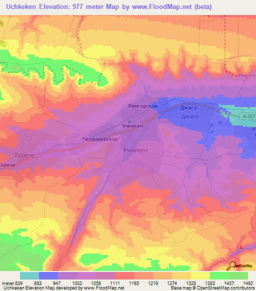 Uchkeken,Russia Elevation Map