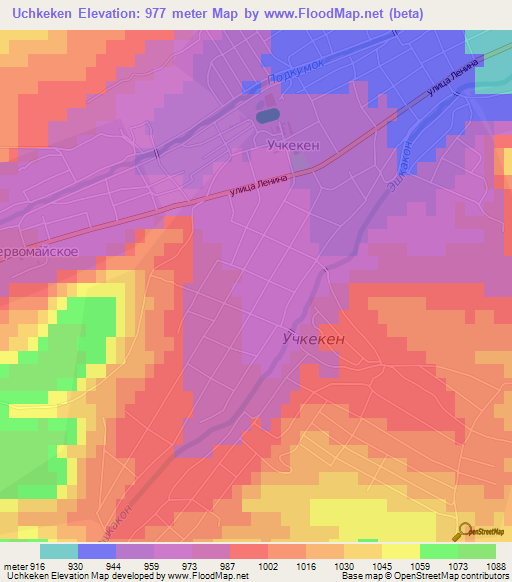 Uchkeken,Russia Elevation Map