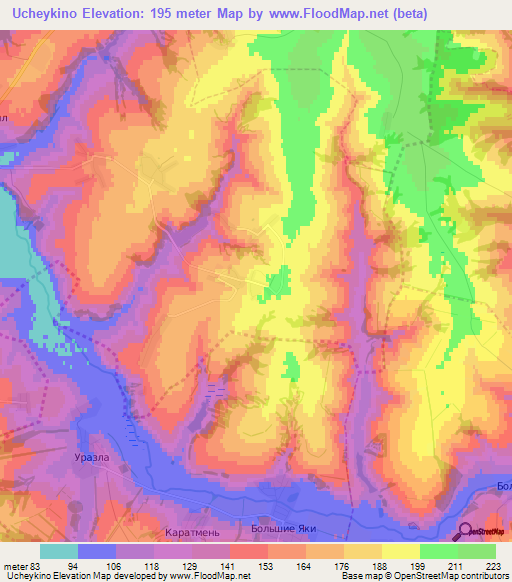 Ucheykino,Russia Elevation Map