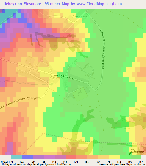 Ucheykino,Russia Elevation Map