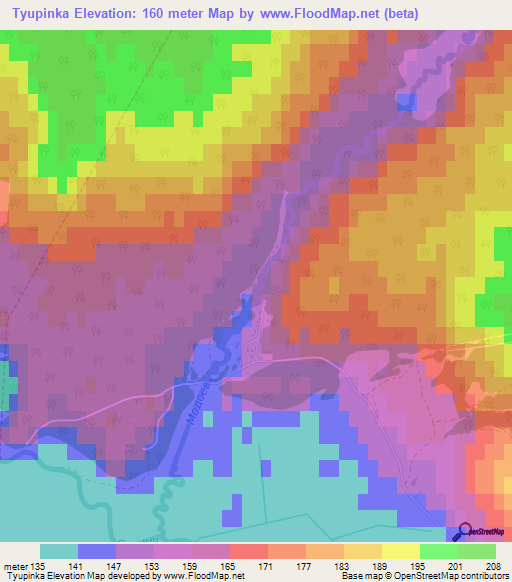 Tyupinka,Russia Elevation Map