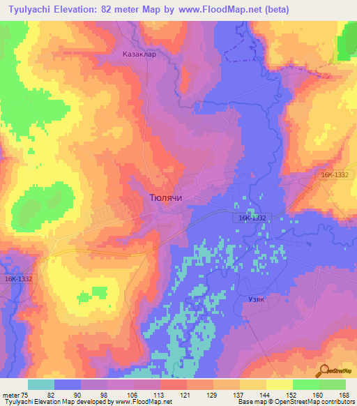 Tyulyachi,Russia Elevation Map