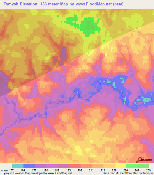 Tymysh,Russia Elevation Map