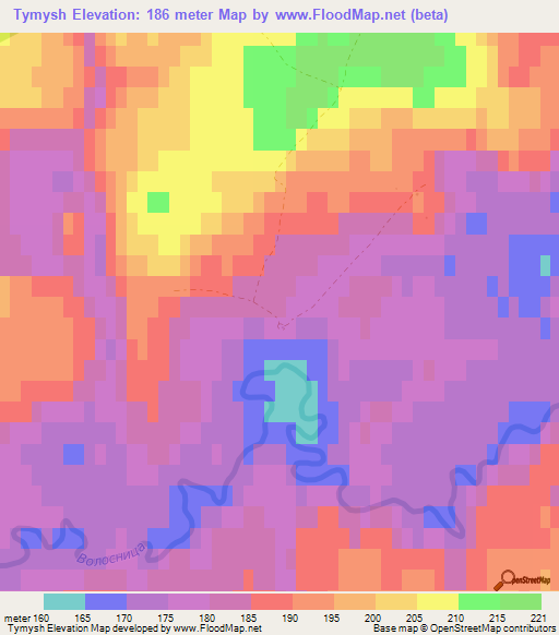 Tymysh,Russia Elevation Map