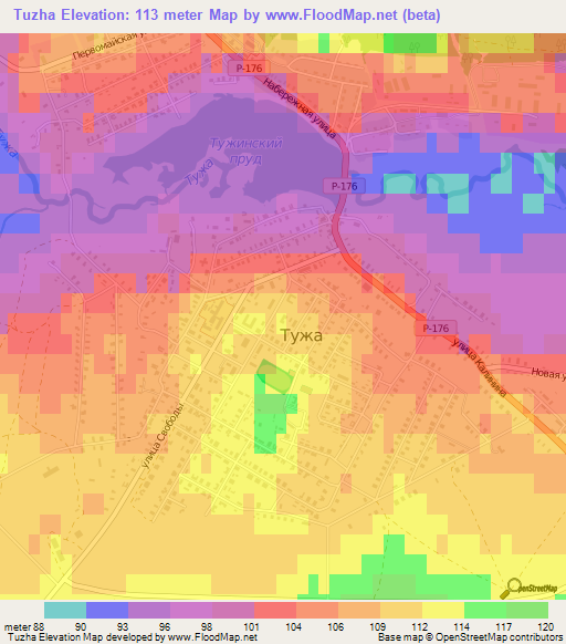 Tuzha,Russia Elevation Map