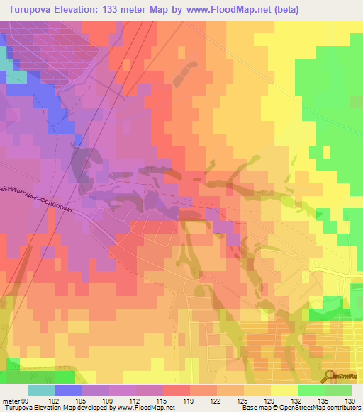 Turupova,Russia Elevation Map