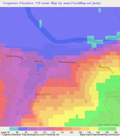 Turgenevo,Russia Elevation Map