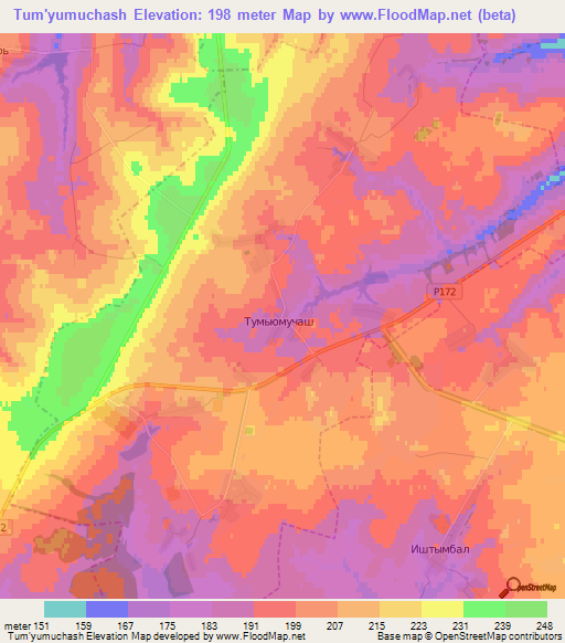 Tum'yumuchash,Russia Elevation Map