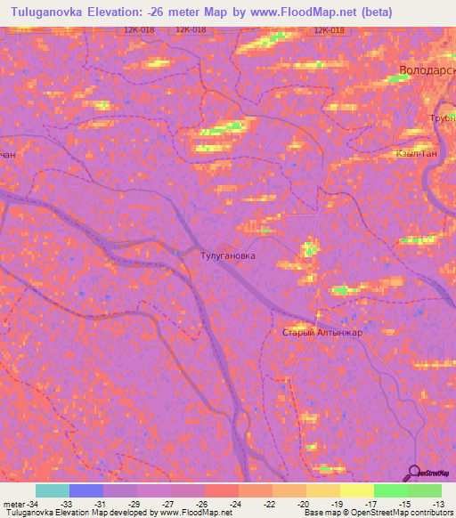 Tuluganovka,Russia Elevation Map