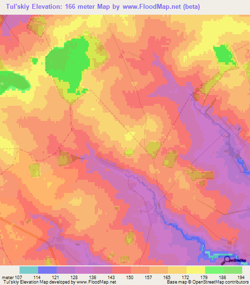 Tul'skiy,Russia Elevation Map